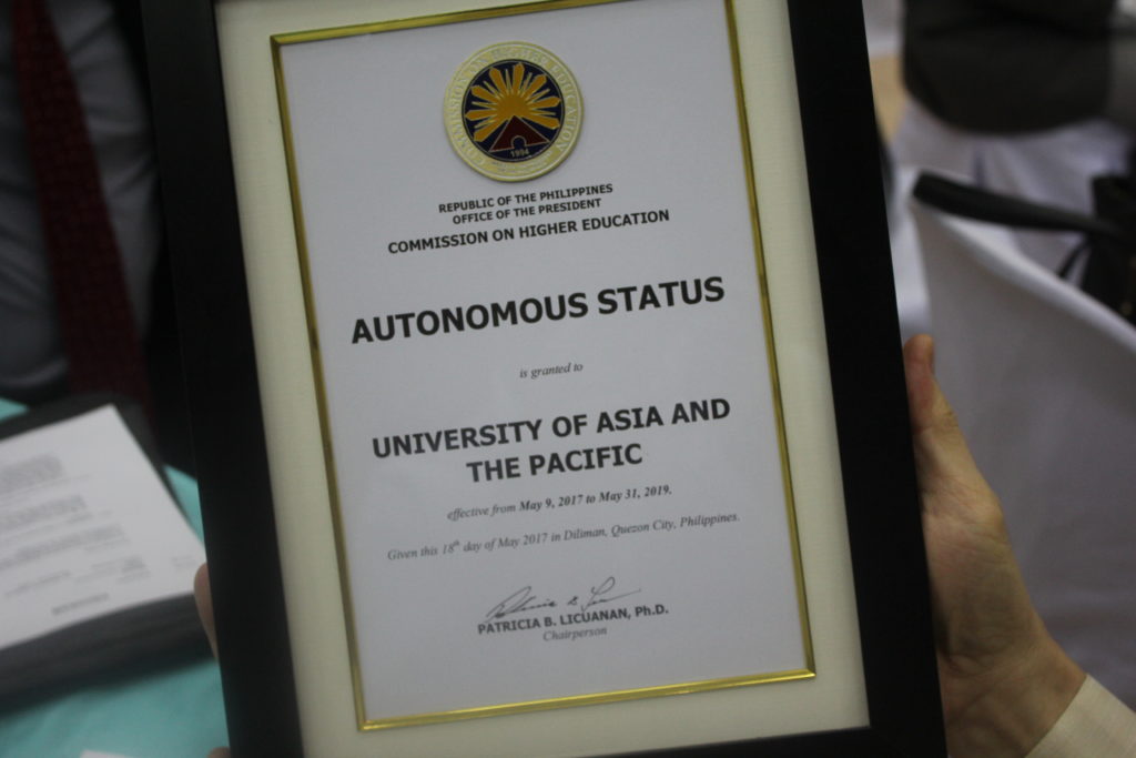 CHED Grants UA P Autonomous Status UA P Universitas